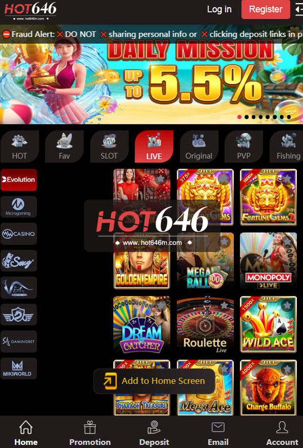 Hot646 Casino Games